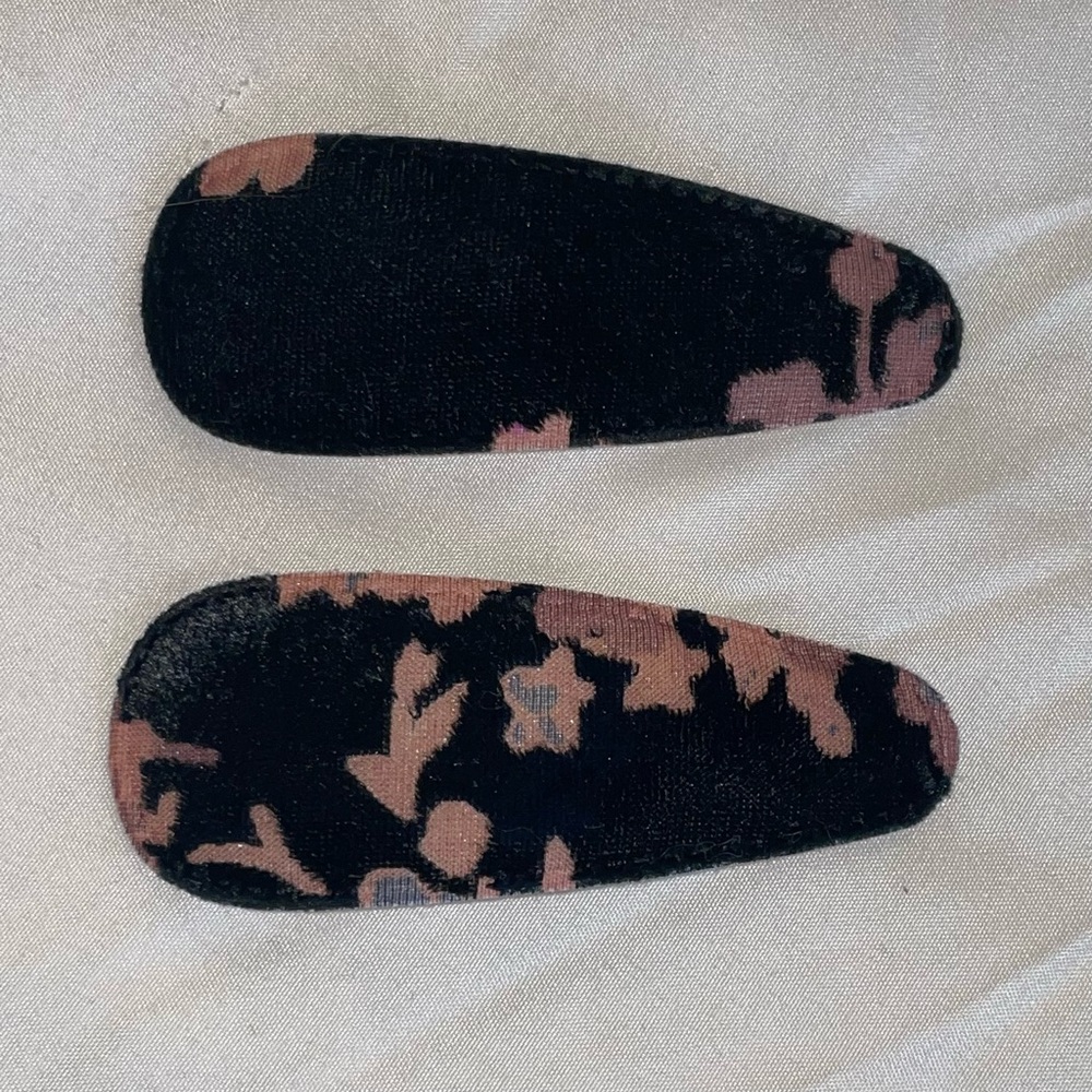 Big Whimsygoth Floral Print Velvet Hair Clip Barettes!